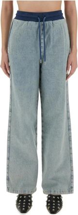 Moschino Wide Leg Denim Broek - Dames - Loose Fit Jeans - Blauw - S - Denim - Jeans