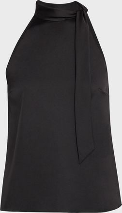 Theory Satin Tie Halter Blouse