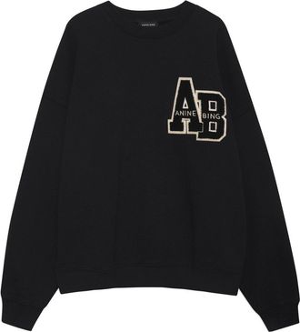 Anine Bing Miles Oversized Sweatshirt Letterman - Black