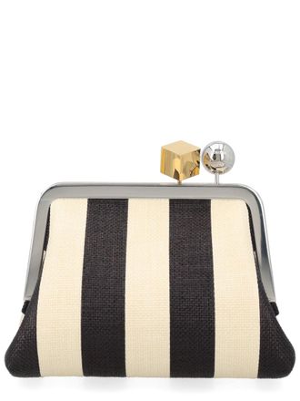 Jacquemus Womens Clutch Le Berlingot Beige Cotton Bags