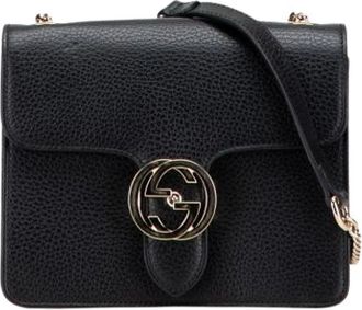 Gucci Pre-owned Leren Crossbody Tas - Dames - Vintage Schoudertas - Zwart - ONE Size - Leer - Vintage