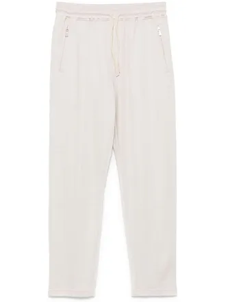 Eleventy vertical-seamed track pants - men - Cotton/Polyamide/Silk - S - Neutrals