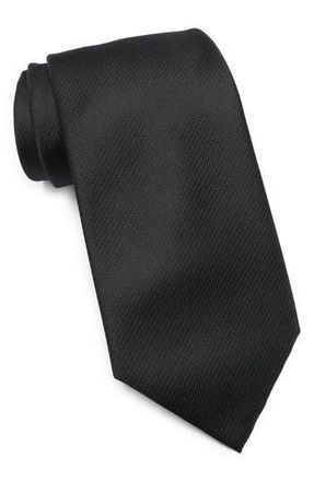 Tommy Hilfiger Micro Texture Solid Tie in Black at Nordstrom Rack