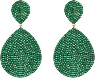 Latelita London Monte Carlo Earrings Gold Emerald Zircon