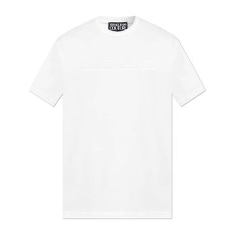 Versace Jeans Couture T-Shirts, male, White, Size: 2XL T-Shirt With Embossed Logo