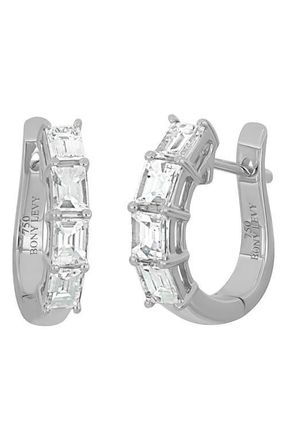 Bony Levy Gatsby Diamond Huggie Hoop Earrings in 18K White Gold at Nordstrom