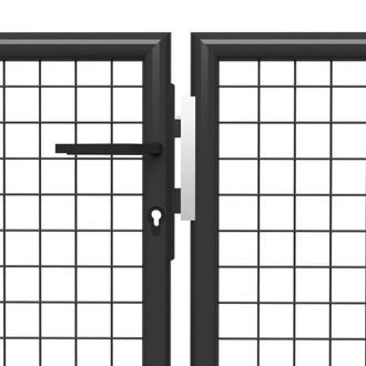 Berkfield Home Durable Garden Gate Steel 500x75 cm Anthracite in Black