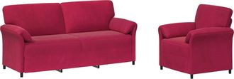 vidaXL Juego De Sof&aacute; 2 Uds. Rojo Vino Terciopelo Vidaxl