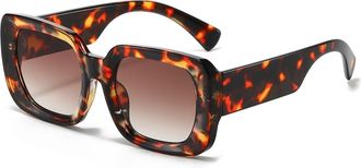 Generic Large Frame Square Men Sunglasses Outdoor Vacation Women Driving Sun Glasses(Multi-colored)