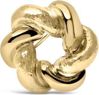 House of Brilliance 18K Yellow Gold Sculpted Knot Brooch