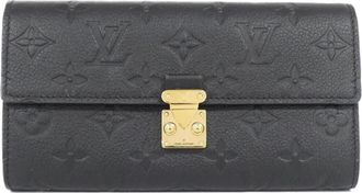 Louis Vuitton Black Leather Long Wallet (Bi-Fold) (Pre-Owned)