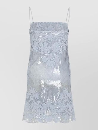 Ermanno Scervino lace mini dress sequin detail scalloped hem