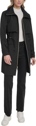 Cole Haan Stow Away Hood Zip Up Trench Coat
