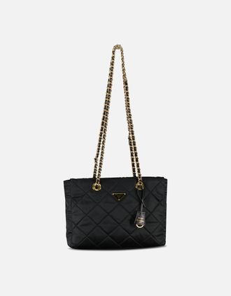 Prada Womens Prada Large Recycled Nylon Totebag in Nero - Black