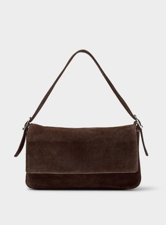 Simons Womens Rectangular suede baguette bag Exclusive collection from Italy