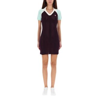 Casablanca Knitted Dresses, female, Purple, Size: M Knit Polo Dress