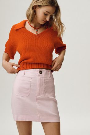 Maeve The Colette Linen Blend Mini Skirt by Maeve