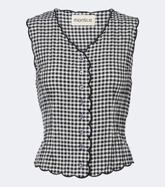 Montce Swim Gingham scalloped vest