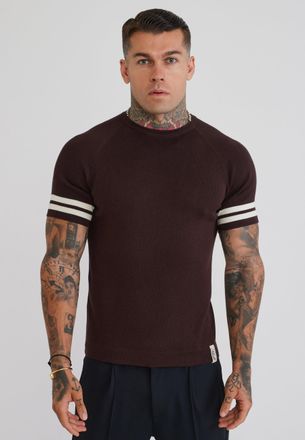 Siksilk Mens Brown Knitted T-Shirt XXL