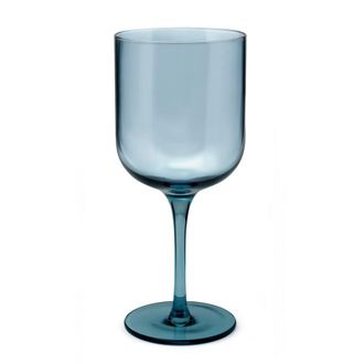 Chef et Sommelier Juego de 4 copas con pie de 35 cl vidrio soplado a boca azul