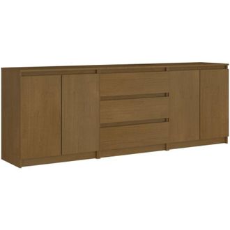 vidaXL Credenza Marrone Ambra 180x36x65 cm in Legno Massello di Pino - Vidaxl