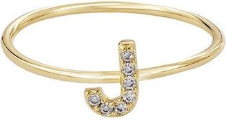 Adornia Adornia 14K Plated Cz Initial Ring