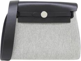 Herm&egrave;s Pre-owned Vintage Canvas Shoulder Bag - Dames - Vintage Schoudertas - Zwart - ONE Size - Vintage