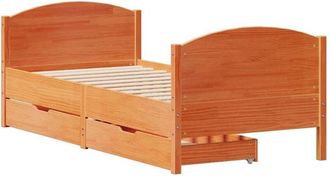 vidaXL Bed Frame without Mattress Wax Brown 90x200 cm Solid Wood Pine vidaXL