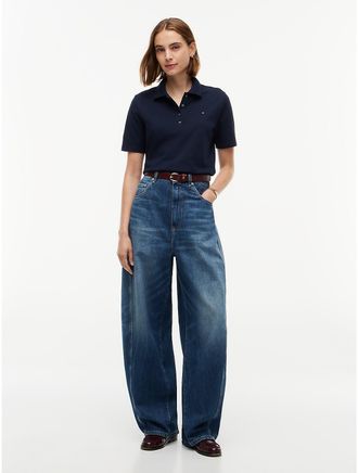 Tommy Hilfiger Womens High-Rise Loose Balloon Leg Jean - Cam Mid - 27W x LongL