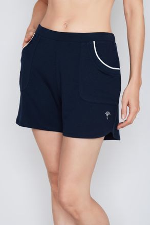 Joop Relaxshorts JOOP Leisure, Damen, Gr. 34, N-Gr, blau (navy), Jersey, Obermaterial: 95% Lyocell, 5% Elasthan, weit kurz, Hosen Relaxshorts, atmungsaktiv