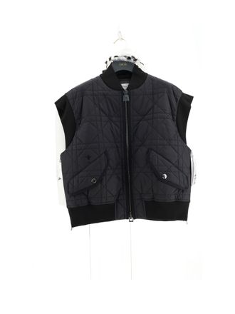 Dior Womens Quilted Vest Cannage Black Knitwear Sweater