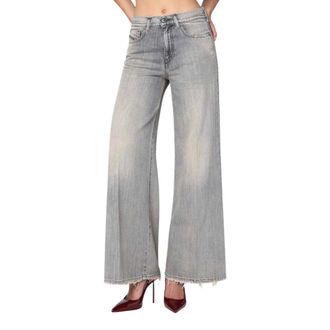 Diesel Wide Jeans, female, Gray, Size: W25 1978 D-Akemi Flare Jeans
