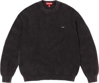 SUPREME SS26 Washed Small Box Waffle Sweater Black SUP-SS26-136-BLK