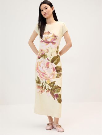 Twik Womens XL flowers laced back maxi dress