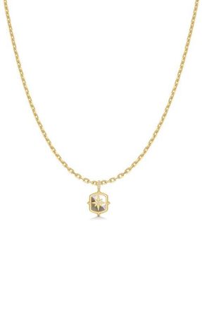 Ania Haie Colorblock Mother Of Pearl Pendant Necklace in Shiny Gold at Nordstrom
