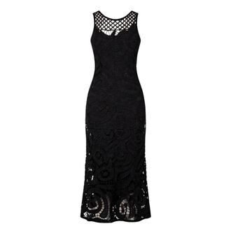 Pinko Party Dresses, female, Black, Size: L Bufera Crochet Dress