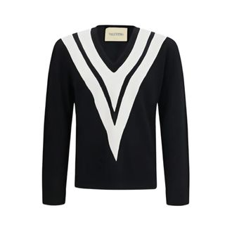 Valentino V-neck Sweater - Heren - Truien - Zwart - Maat: L