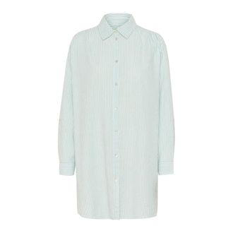 Saint Tropez Oversized Shirt Blouse Reef Waters - Dames - Blouses & Shirts - Groen - Maat: M Katoen