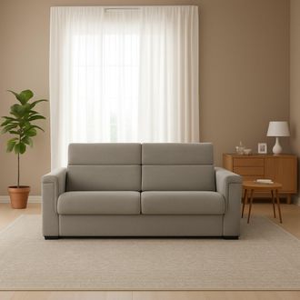 Dmora Sof&aacute; Cama 2 Plazas Brusasco, Desenfundable, Con Almacenaje Made In Italy, Apertura Abatible, 205x95 Cm Gris Topo