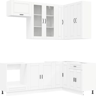 vidaXL Unidad De Cocina Porto 8 Uds. Blanco Madera De Ingenier&iacute;a Vidaxl