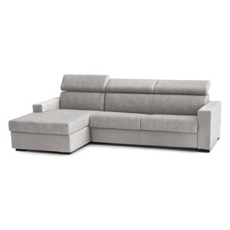 Talamo Italia Sofa Cama Alda, Sof&aacute; De Esquina, 100% Made In Italy, Sof&aacute; Con Apertura Giratoria, Con Contenedor Izquierdo Pen&iacute;nsula, Con Reposabrazos Est&aacute;ndar, Cm 28