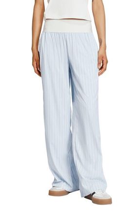 adidas Originals Stripe Wide Leg Pant in Crystal Sky/Ambient Sky at Nordstrom, Size X-Small