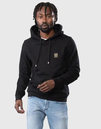 Belstaff Mens Belstaff Mens Pullover Logo Patch Hoodie - Black - Size: 38