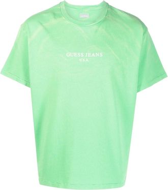 Guess Co logo-print short-sleeve cotton T-shirt - men - Cotton - M - Green