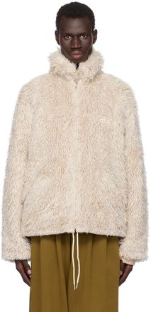 NWT~$310~RALPH LAUREN~M/L~IVORY CREAM online FAUX LEATHER FAUX MINK FUR TEDDY COAT