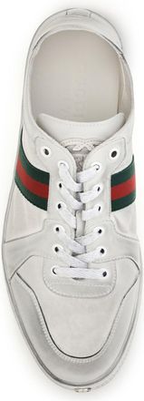 Gucci Mens Sneakers Stretch Leather White White-White-Vrv Trainers White/white/vrv