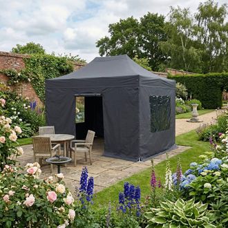 PRIMROSE Full Set of Charcoal Grey Sidewalls for 3m x 4.5m Pop Up Gazebo