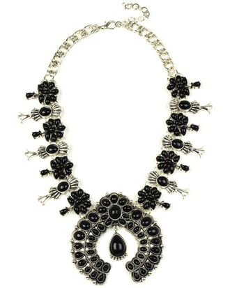 Eyecandy LA Eye Candy La Luxe Collection Howlite Black Blossom Necklace