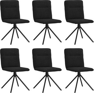 vidaXL Vidaxl - Sillas De Comedor Giratorias 6 Unidades Tela Negras