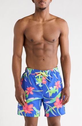 Volcom Manic Print Swim Trunks in Ultramarine at Nordstrom Rack, Size Xx-Large